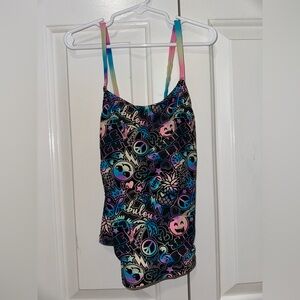 Wonder Nation Pink and Blue Graphic Tankini Top